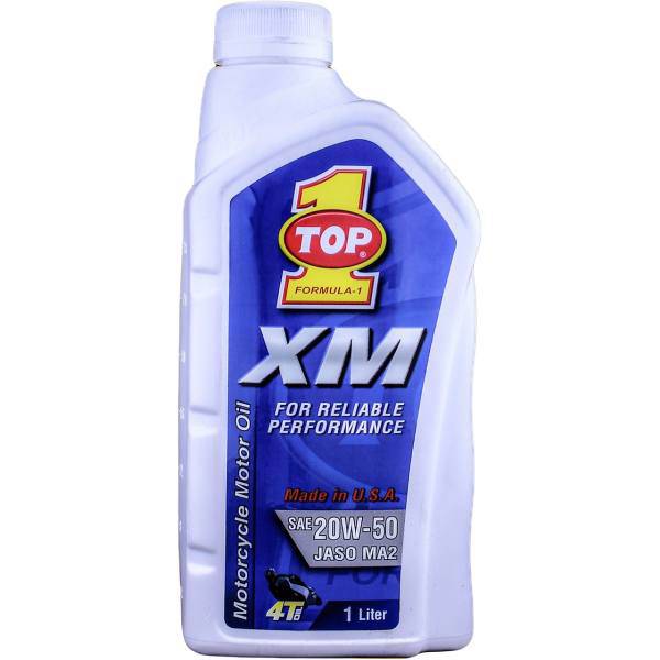 روغن موتور موتور سیکلت تاپ وان مدل XM JASO MA2 20W-50 حجم 1 لیتر، Top 1 XM JASO MA2 20W-50 Motorcycle Engine Oil 1L