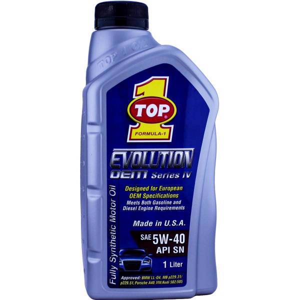 روغن موتور خودرو تاپ وان مدل Evolution 5W-40 حجم 1 لیتر، Top 1 Evolution 5W-40 Car Engine Oil 1L