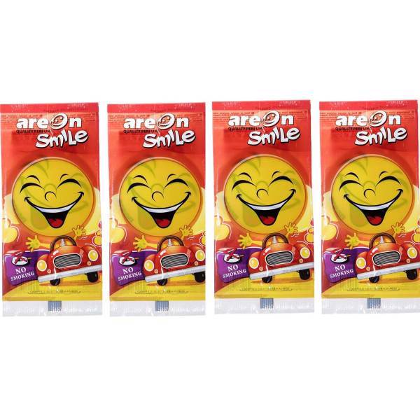 خوشبو کننده ماشین آرئون مدل Smile No Smoking بسته چهار عددی، Areon Smile No Smoking Car Air Freshener Pack Of 4