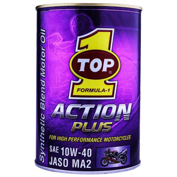 روغن موتور خودرو تاپ وان مدل Action Plus JASO MA2 10W-40 حجم 1 لیتر، Top 1 Action Plus JASO MA2 10W-40 Car Engine Oil 1L