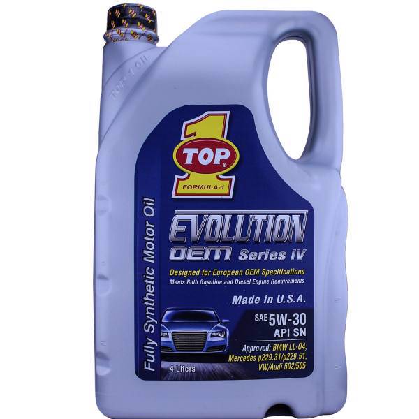 روغن موتور خودرو تاپ وان مدل Evolution 5W-30 حجم 4 لیتر، Top 1 Evolution 5W-30 Car Engine Oil 4L