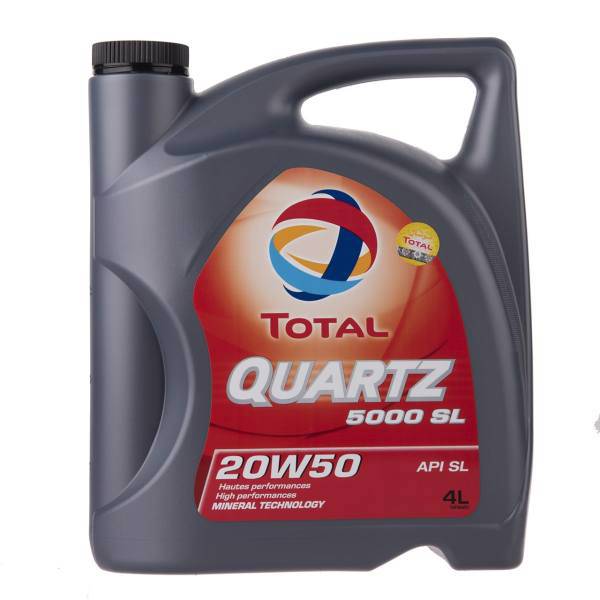 روغن موتور خودرو به توتال مدل Quartz 5000 SL حجم 4 لیتر، Beh Total Quartz 5000 SL Car Engine Oil 4L