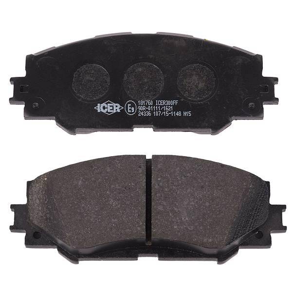 لنت ترمز جلو آیسر مدل 181760 مناسب برای تویوتا کرولا، Icer 181760 Front Brake Pad For Toyota Corolla