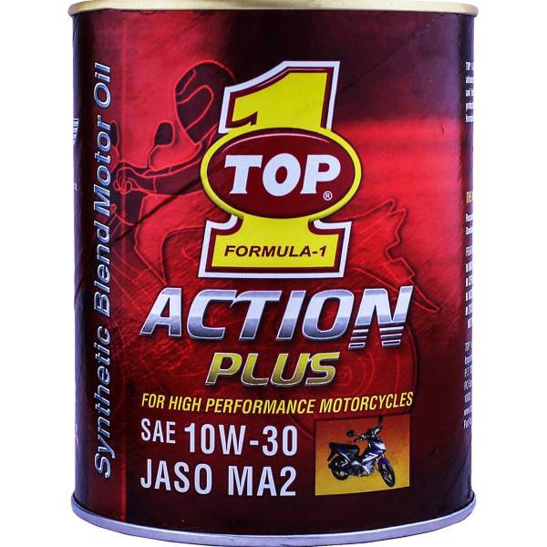 روغن موتور موتور سیکلت تاپ وان مدل Action Plus JASO MA2 10W-30 حجم 1 لیتر، Top 1 Action Plus JASO MA2 10W-30 Motorcycle Engine Oil 1L