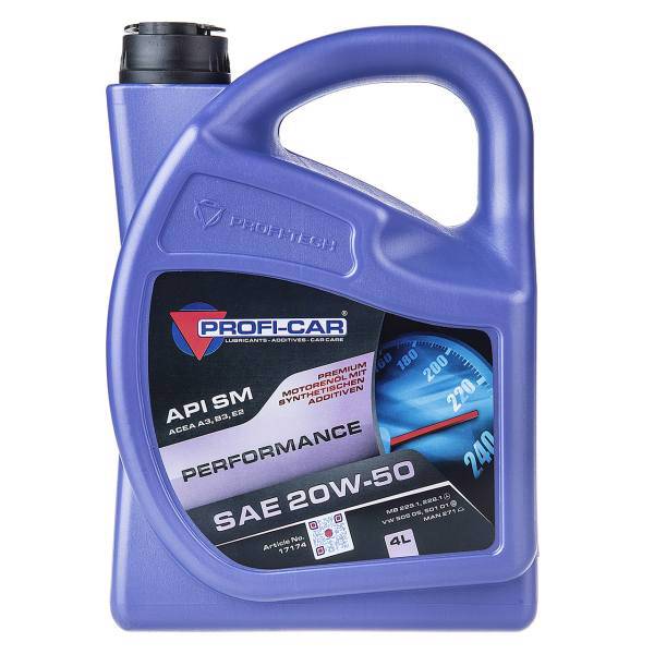 روغن موتور خودرو پروفی کار مدل PERFORMANCE 20W-50 حجم 4 لیتر، Profi-Car PERFORMANCE Car Engine Oil 4L