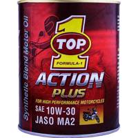 روغن موتور موتور سیکلت تاپ وان مدل Action Plus JASO MA2 10W-30 حجم 1 لیتر Top 1 Action Plus JASO MA2 10W-30 Motorcycle Engine Oil 1L