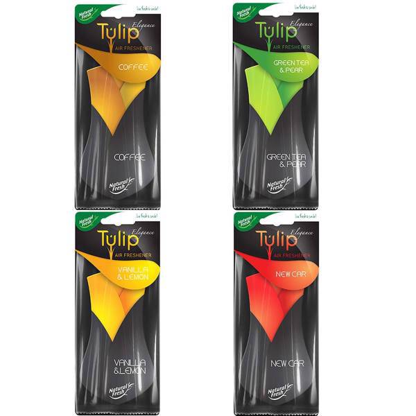 خوشبو کننده ماشین نچرال فرش مدل Tulip Elegance - بسته 4 عددی، Natural Fresh Tulip Elegance Car Air Freshener - Pack Of 4