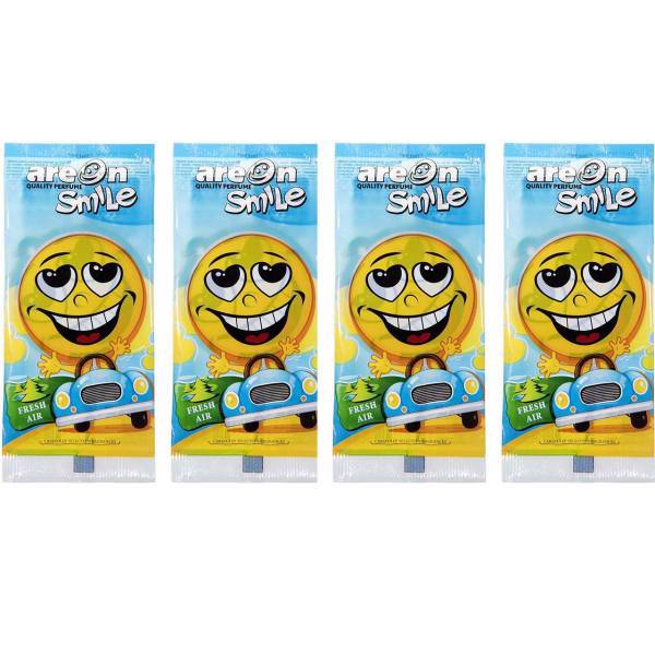 خوشبو کننده ماشین آرئون مدل Smile Fresh Air بسته چهار عددی، Areon Smile Fresh Air Car Air Freshener Pack Of 4