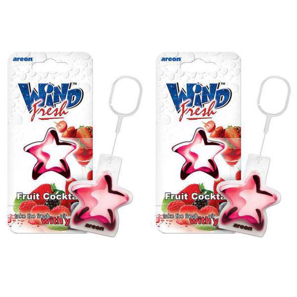 خوشبو کننده ماشین آرئون مدل Wind Fresh Fruit Cocktail بسته 2 عددی، Areon Wind Fresh Fruit Cocktail Car Air Freshener - Pack Of 2