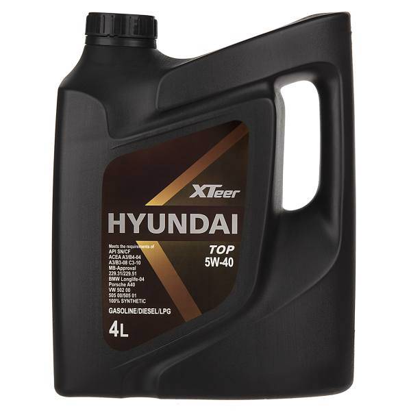 روغن موتور خودرو هیوندای اکستیر مدل 5W-40 Top ظرفیت 4 لیتر، Hyundai XTeer TOP 5W-40 Engine Oil 4L