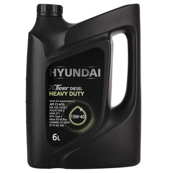 روغن موتور خودرو هیوندای اکستیر مدل 15W-40 Heavy Duty ظرفیت 6 لیتر، Hyundai XTeer Heavy Duty 15W-40 Engine Oil 6L