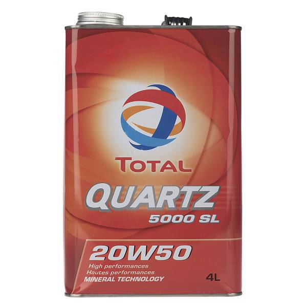 روغن موتور خودرو توتال مدل Quartz 5000 SL حجم 4 لیتر، Total Quartz 5000 SL Car Engine Oil 4 L