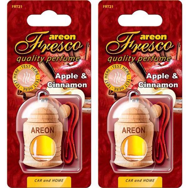 خوشبو کننده ماشین آرئون مدل فرسکو با رایحه سیب و دارچین - بسته دو عددی، Areon Fresco Apple And Cinammon Car Air Freshener - Pack Of 2