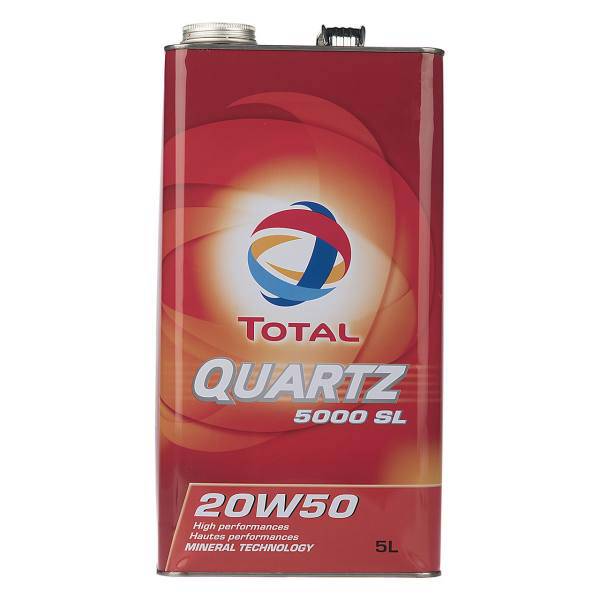 روغن موتور خودرو توتال مدل Quartz 5000 SL حجم 5 لیتر، Total Quartz 5000 SL Car Engine Oil 5L