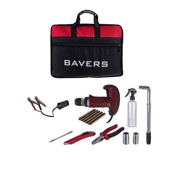 کیت ابزار الکتریکی پنچرگیری باورس مدل BTK 110، Bavers BTK 110 Electric Tire Repair Kit