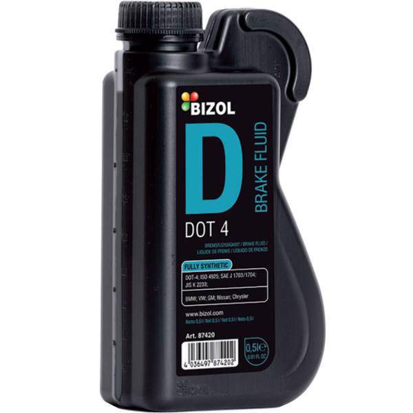 روغن ترمز خودرو بیزول مدل Dot-4 ظرفیت 0.5 لیتر، Bizol Dot-4 Brake Oil 0.5L