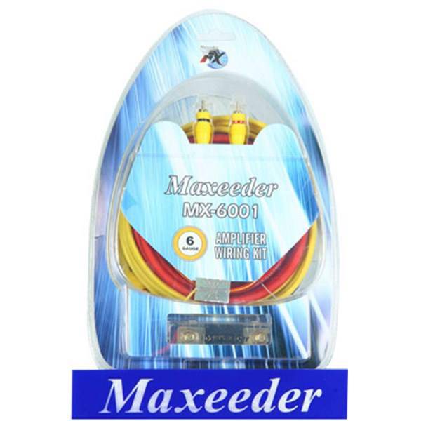 کیت سیم کشی آمپلی فایر مکسیدر مدل MX-6001 به همراه دو جفت RC، Maxeeder MX-6001 + 2RC Amplifier wiring Kit