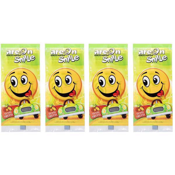 خوشبو کننده ماشین آرئون مدل Smile بسته چهار عددی، Areon Smile Car Air Freshener Pack Of 4