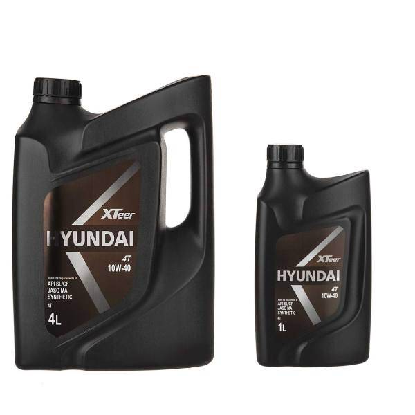 روغن موتور خودرو هیوندای اکستیر مدل 4T 10W-40 ظرفیت 1+4 لیتر، Hyundai XTeer 4T 10W-40 Engine Oil 4L Plus 1