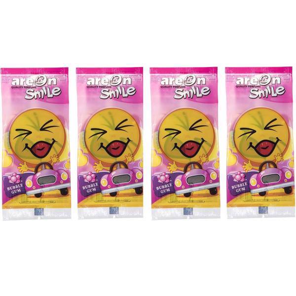 خوشبو کننده ماشین آرئون مدل Smile بسته چهار عددی، Areon Smile Car Air Freshener Pack Of 4