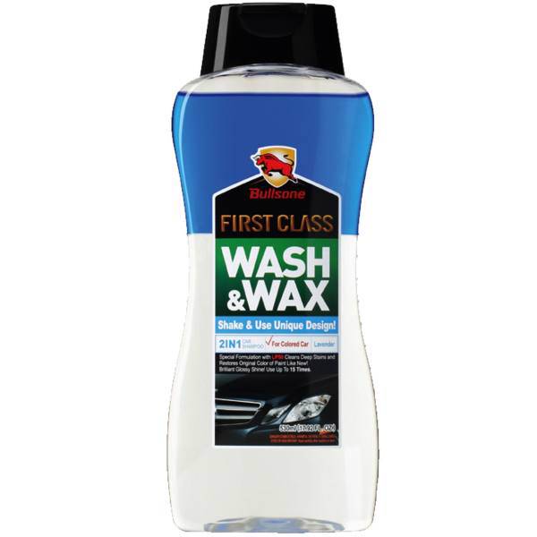 شامپو و واکس دوکاره بولزوان مخصوص خودروهای رنگی حجم 530 میلی لیتر، Bullsone Wash And Wax 2 in 1 For Colored Car 530ml