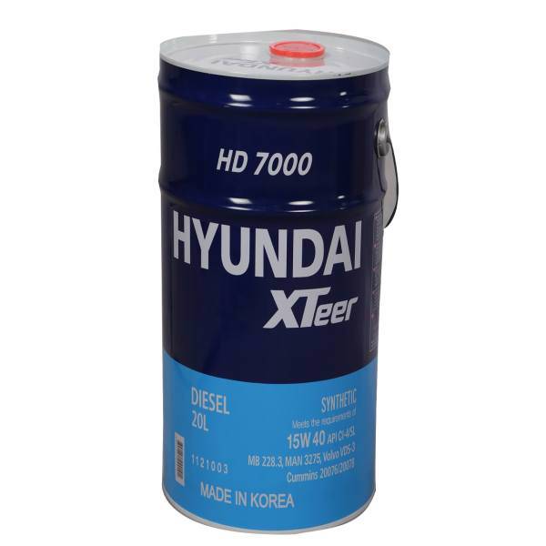 روغن موتور خودرو هیوندای اکستیردیزلی مدل 15W-40 HD 7000 ظرفیت 20 لیتر، Hyundai XTeer HD7000 15W-40 Engine Oil 20L