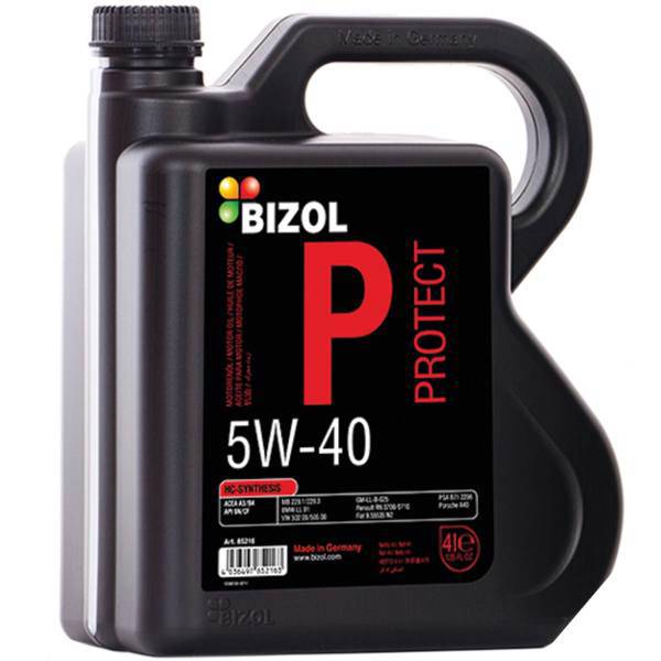 روغن موتور خودرو بیزول مدل Protect 5W-40 حجم 4 لیتر، Bizol Protect 5W-40 Engine Oil 4 L