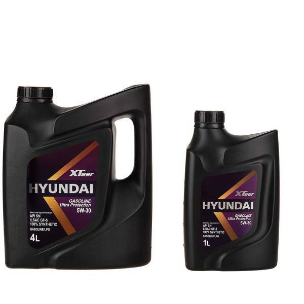 روغن موتور خودرو هیوندای اکستیر اولترا پروتکشن مدل 5W-30 ظرفیت1+4 لیتر، Hyundai XTeer Ultra Protection 5W-30 Engine Oil 4L Plus 1