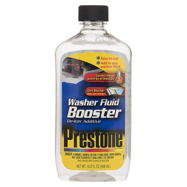 محلول شیشه شوی خودرو پرستون مدل Booster De-Ice Additive حجم 458 میلی لیتر، Prestone Booster De-Ice Additive Clean Screen 458ml