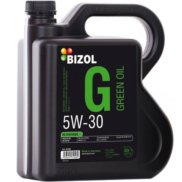 روغن موتور خودرو بیزول مدل Green 5W-30 ظرفیت 4 لیتر، Bizol Green 5W-30 Engine Oil 4L