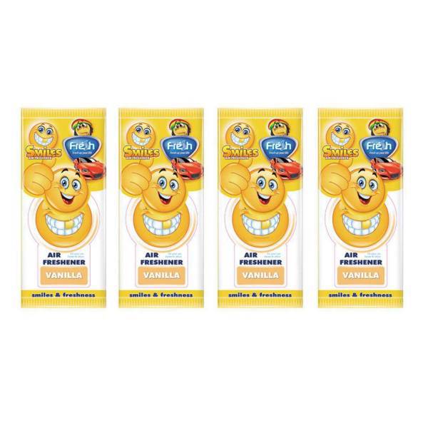 خوشبو کننده خودرو فرش وی مدل Smile Vanilla - بسته 4 عددی، Fresh Way Smile Vanilla Car Air Freshener - Pack Of 4