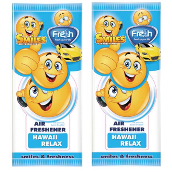 خوشبو کننده خودرو فرش وی مدل Smile Hawaii Relax بسته 2 عددی، Fresh Way Smile Hawaii Relax Car Air Freshener - Pack Of 2