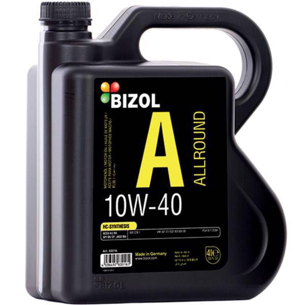 روغن موتور خودرو بیزول مدل Allround 10W-40 حجم 4 لیتر، Bizol Allround 10W-40 Engine Oil 4L