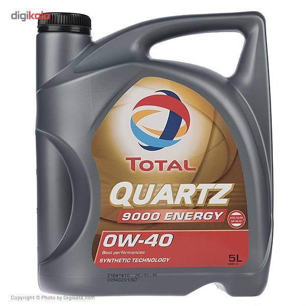 روغن موتور خودرو توتال مدل Quartz 9000 Energy حجم پنج لیتر 0W-40، Total Quartz 9000 Energy 5L 0W-40 Car Engine Oil