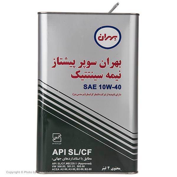 روغن موتور خودرو بهران مدل Super Pishtaz SAE چهار لیتری 10W-40، Behran Super Pishtaz SAE 4L 10W-40 Car Engine Oil