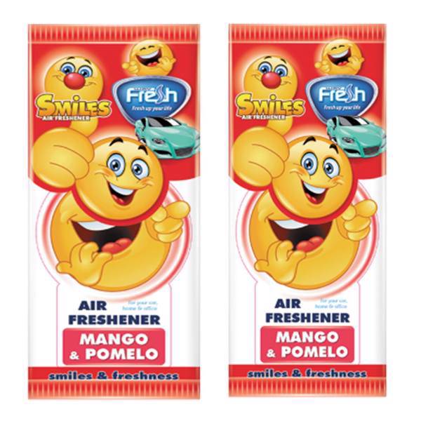 خوشبو کننده خودرو فرش وی مدل Smile Mango And Pomel بسته 2 عددی، Fresh Way Smile Mango And Pomel Car Air Freshener - Pack Of 2