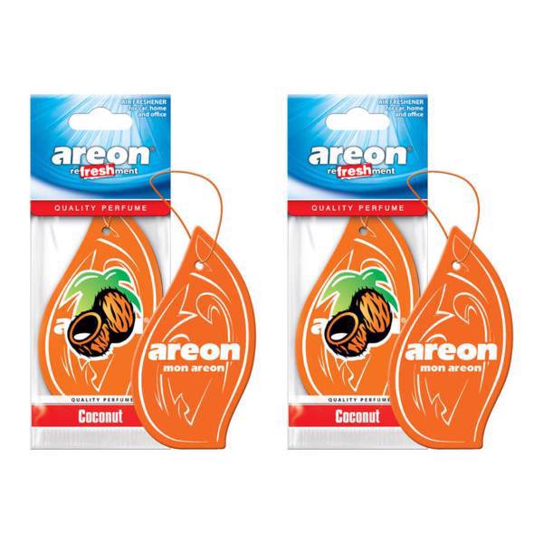 خوشبو کننده ماشین آرئون مدل Refreshment Coconut - بسته 2 عددی، Areon Refreshment Coconut Car Air Freshener- Pack of 2