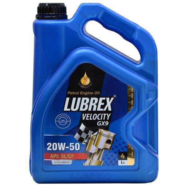 روغن موتور لوبرکس مدل Velocity GX9 20W50 حجم 4 لیتر، Lubrex Velocity GX9 20W50 Engine Oil 4L