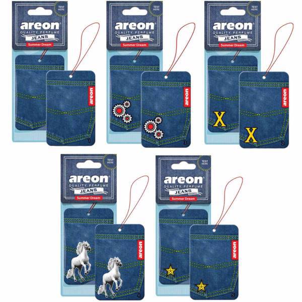 خوشبو کننده آرئون مدل Jeans Summer Dream - بسته 5 عددی، Areon Jean Summer Dream Car Air Freshener - Pack Of 5