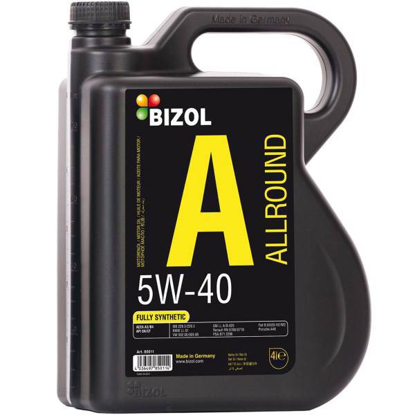 روغن موتور خودرو بیزول مدل Allround 5W-40 حجم 4 لیتر، Bizol Allround 5W-40 Engine Oil 4 L