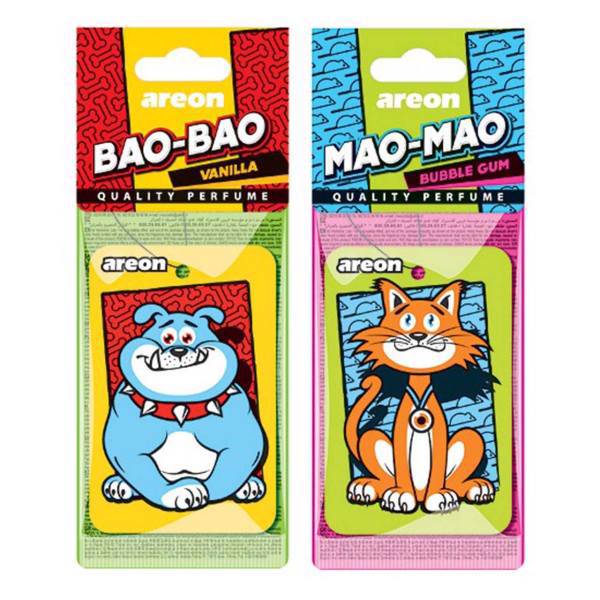 خوشبو کننده ماشین آرئون مدل Mao Bao Vanilla And Bubble Gum بسته 2 عددی، Areon Mao Bao Vanilla And Bubble Gum Car Air Freshener - Pack Of 2