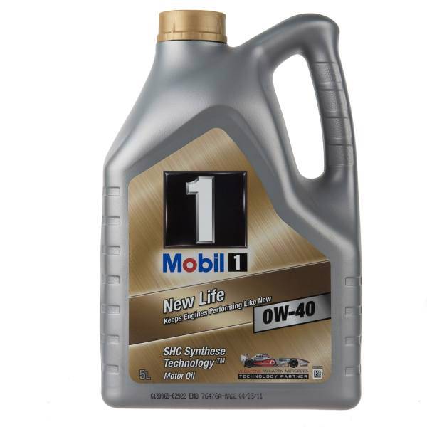 روغن موتور خودرو موبیل 1 مدل New Life پنج لیتری 0W-40، Mobil 1 New Life 5L 0W-40 Car Engine Oil