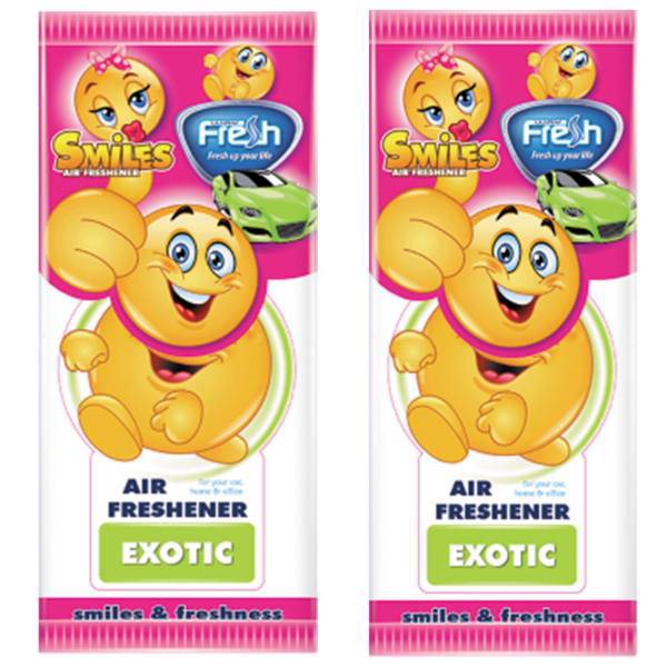 خوشبو کننده خودرو فرش وی مدل Smile Exotic بسته 2 عددی، Fresh Way Smile Exotic Car Air Freshener - Pack Of 2