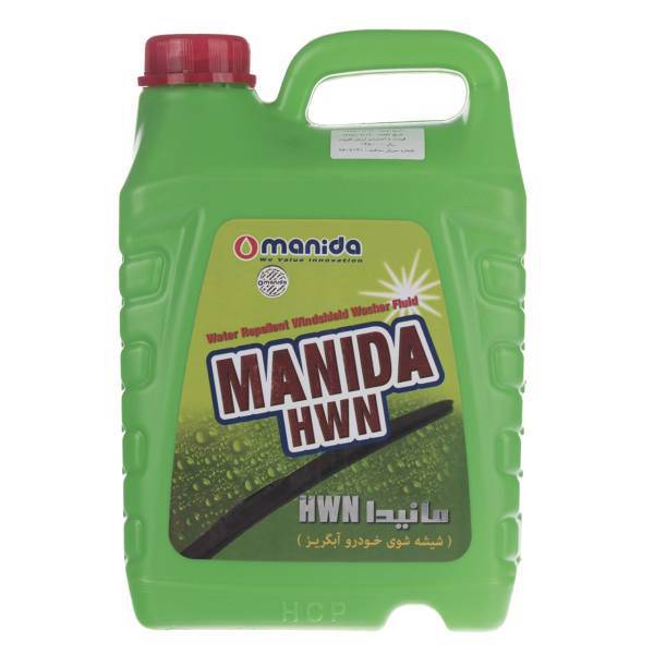 محلول شیشه شوی آبگریز خودرو مانیدا مدل HWN حجم 4 لیتر، Manida HWN Hydrophobic Windshield Cleaner 4L