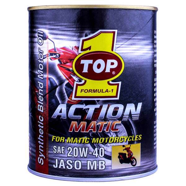 روغن موتور موتور سیکلت تاپ وان مدل Action Matic JASO MB 20W-40 حجم 1 لیتر، Top 1 Action Matic JASO MB 20W-40 Motorcycle Engine Oil 1L