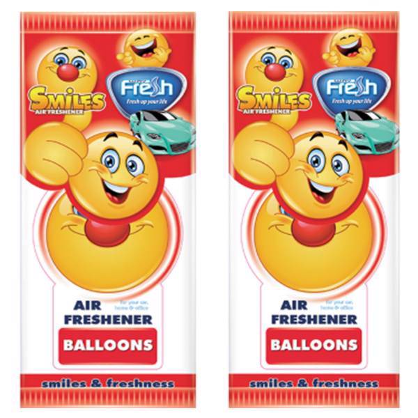 خوشبو کننده خودرو فرش وی مدل Smile Balloons بسته 2 عددی، Fresh Way Smile Balloons Car Air Freshener - Pack Of 2