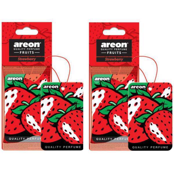 خوشبو کننده ماشین آرئون مدل Fruit Strawberry - بسته 2 عددی، Areon Fruit Strawberry Car Air Freshener - Pack Of 2