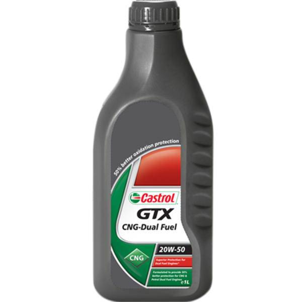 روغن موتور خودرو کاسترول مدل GTX CNG Dual Fuel ظرفیت 1 لیتری 20W50، Castrol GTX CNG Dual Fuel 1L 20W50 Car Engine Oil