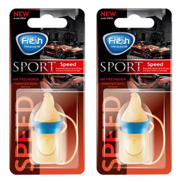 خوشبوکننده خودرو فرش وی مدل Wood Sport Speed -بسته 2 عددی، Fresh Way Wood Sport Speed Car Air Freshener- Pack of 2