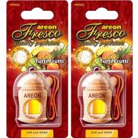 خوشبو کننده ماشین آرئون مدل فرسکو با رایحه توتی فروتی - بسته دو عددی Areon Fresco Tutti Fruti Car Air Freshener- Pack Of 2